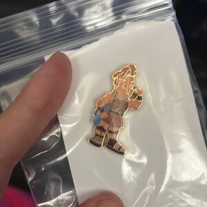 Gold and Orange Character Enamel Pin—-baby Hercules